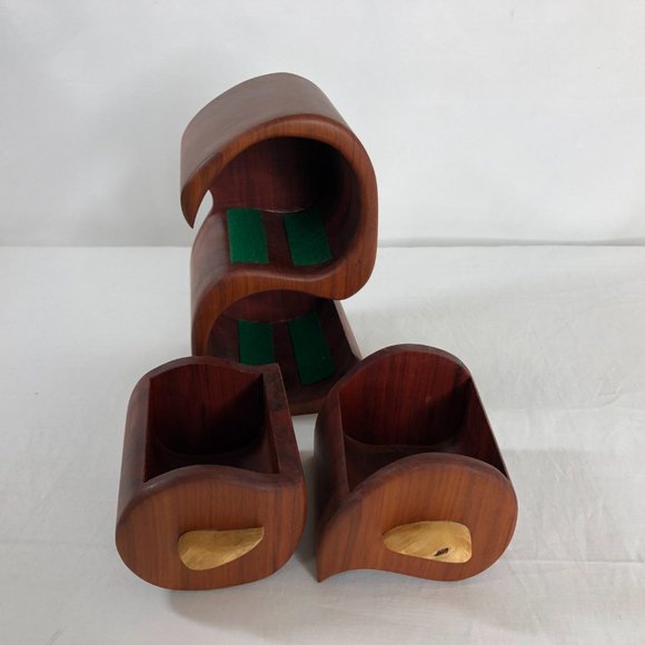 Hand Made Solid Wood Trinket Jewelry Box Artisan Signed Hardwood Puzzle Drawers - Picture 7 of 9